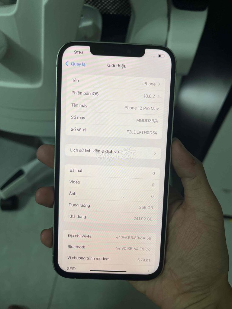 iPhone 12 Pro Max 256GB Trắng Đã sử dụng. Mua bán Điện thoại tại Quận Long Biên Hà Nội được đăng bởi hải nguyễn  hình 1