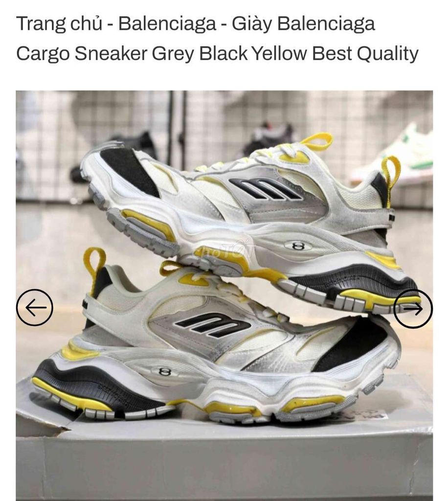 Giày Balenciaga Cargo Sneaker Xám Đen Vàng size 42. Mua bán Giày dép tại Huyện Bình Chánh Tp Hồ Chí Minh được đăng bởi ngọc ngọc hình 1
