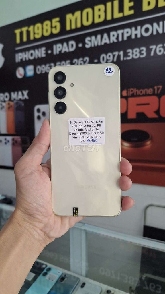 Samsung Galaxy A16 5G 8GB/256GB Vàng. Mua bán Điện thoại tại Thành phố Thủ Dầu Một Bình Dương được đăng bởi TTMobileBD hình 1
