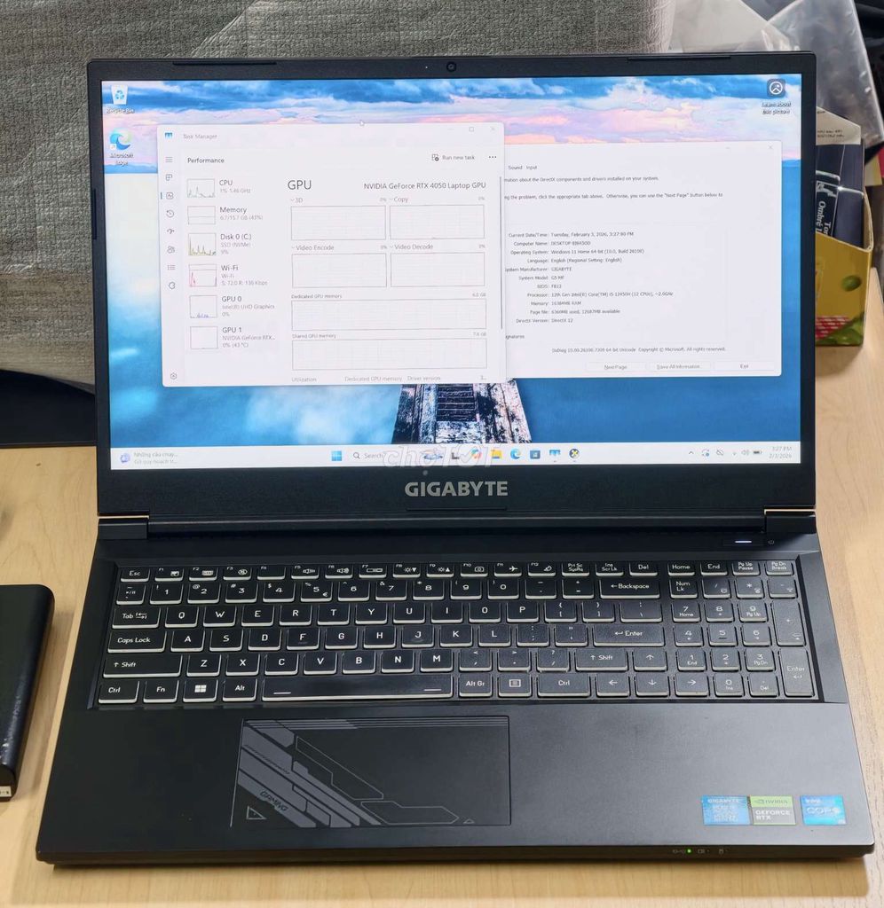 Gigabyte G5 12450H/16/512/RTX4050 còn mới. Mua bán Laptop tại Quận 12 Tp Hồ Chí Minh được đăng bởi KenJi Nguyen hình 1