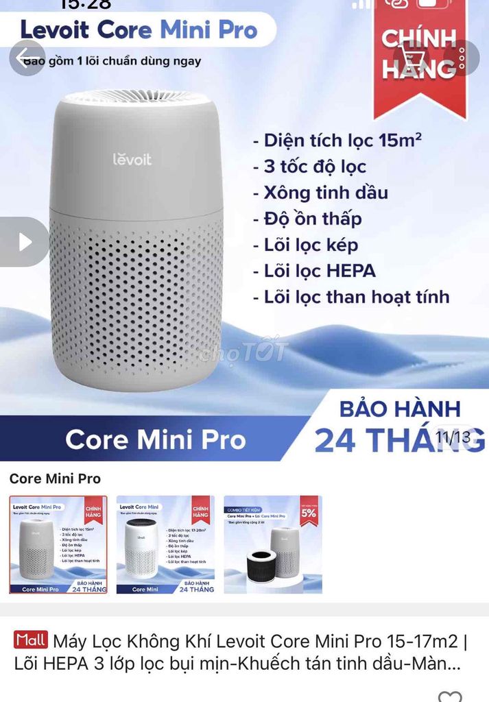 Máy lọc không khí Levoit Core Mini Pro. Mua bán Nội thất, đồ gia dụng khác tại Quận 7 Tp Hồ Chí Minh được đăng bởi Kyo Nguyen hình 1