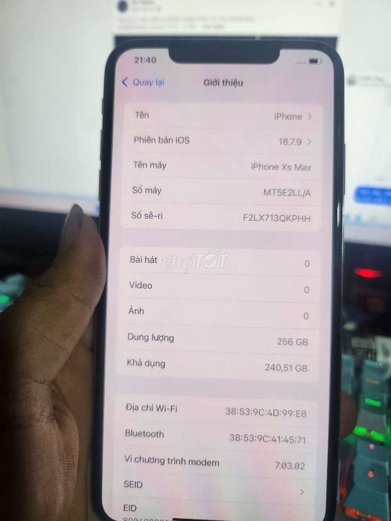 Apple iPhone Xs Max 256GB Trắng 92%. Mua bán Điện thoại tại Huyện Bình Chánh Tp Hồ Chí Minh được đăng bởi Thiện Duy hình 1