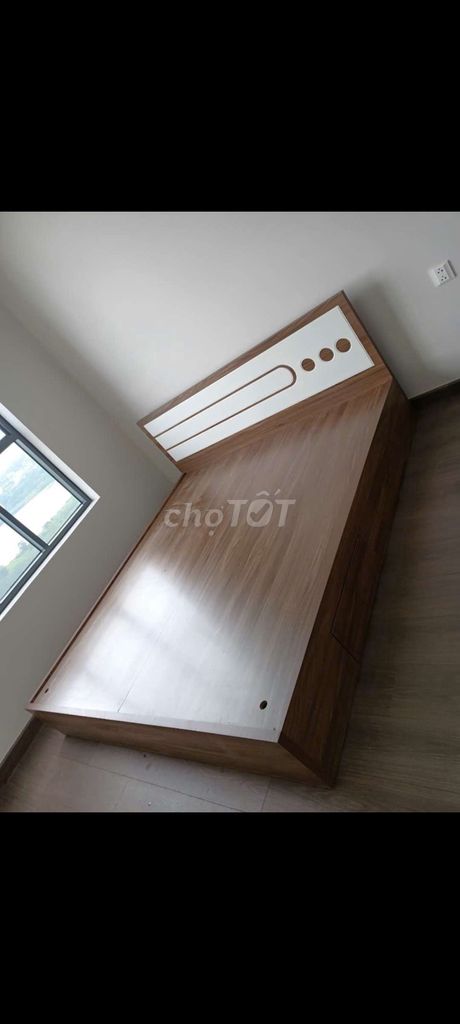 GIƯỜNG GỖ CÔNG NGHIỆP MDF 1M6*2M CÓ HỘP KÉO