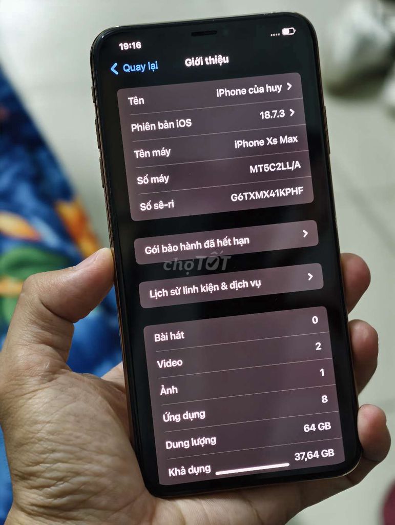 Apple iPhone XS Max 64GB Vàng Đã dùng. Mua bán Điện thoại tại Thành phố Biên Hòa Đồng Nai được đăng bởi Nguyễn Huy hình 1