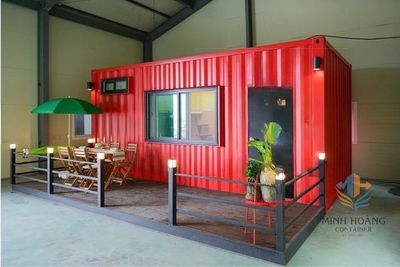 Container nhà ở 20feet mini màu đỏ