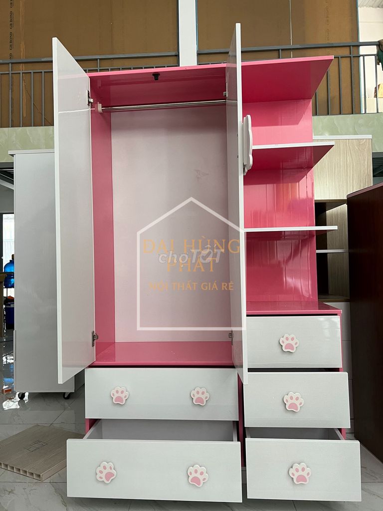 Tủ quần áo Gỗ Hồng Trắng 1m25 Tay gấu. Mua bán Tủ, kệ gia đình tại Quận 3 Tp Hồ Chí Minh được đăng bởi NỘI THẤT HƯNG THỊNH hình 1