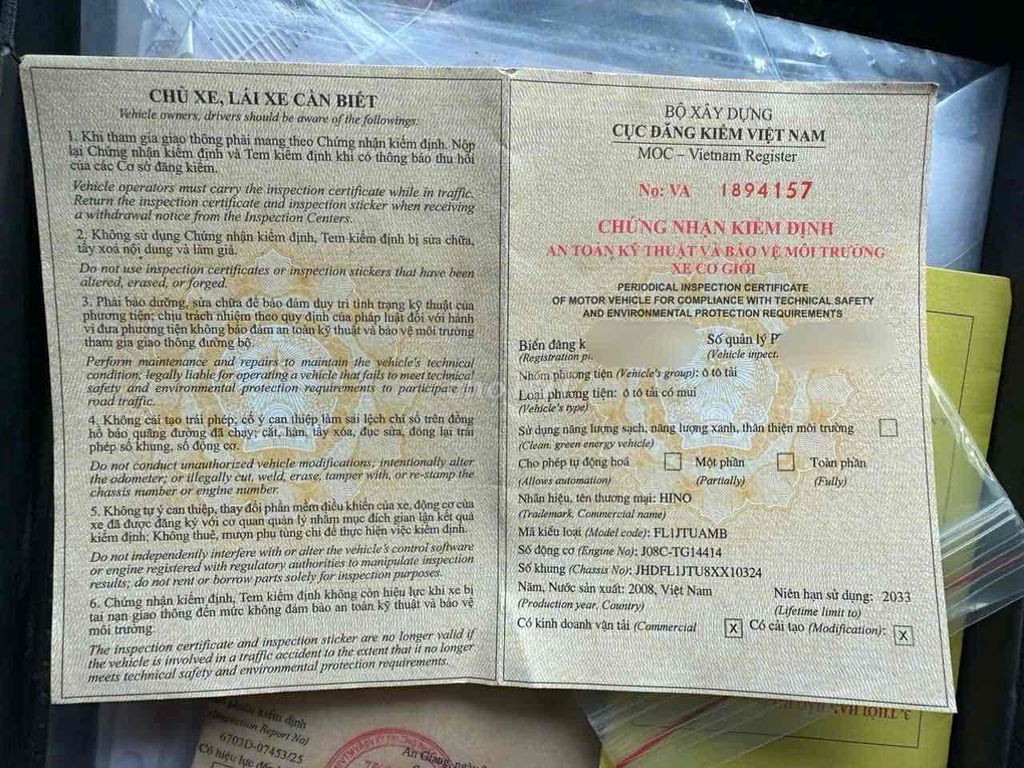 Hino FL 3 chân sx 2007 và 2008. Mua bán Xe tải, xe ben tại Thành phố Thuận An Bình Dương được đăng bởi ĐÔNG DONGFENG AUTO hình 9