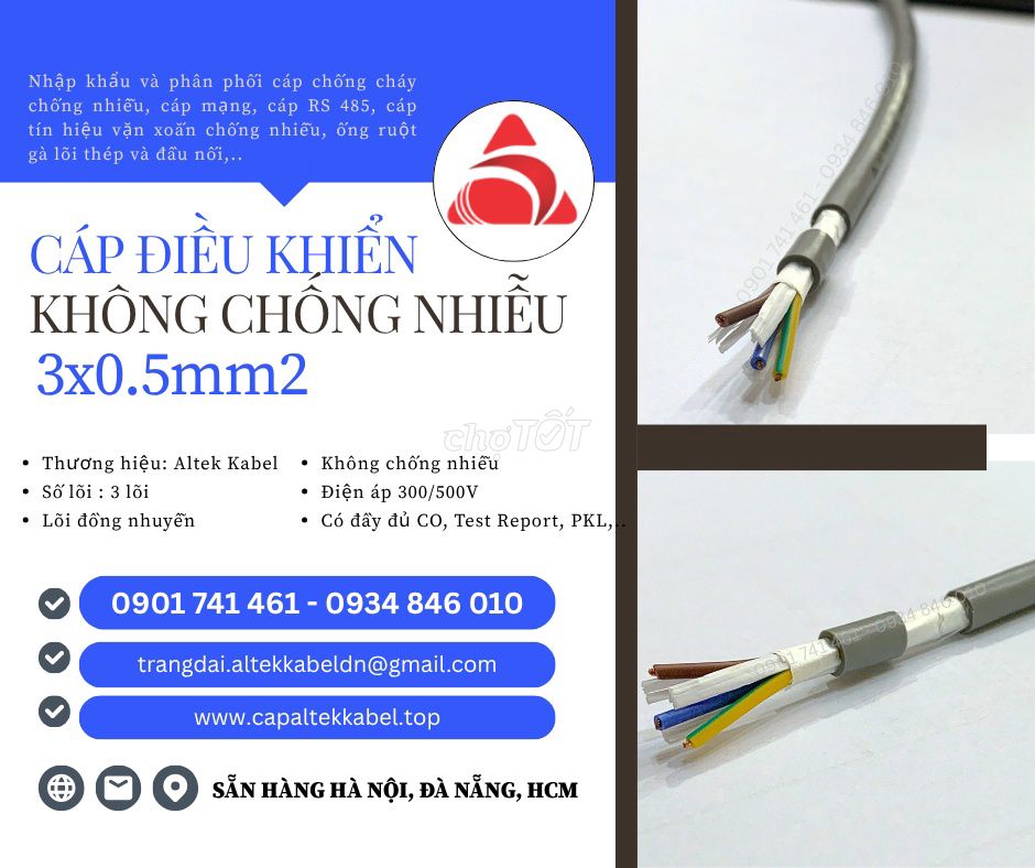 Cáp điều khiển Altek Kabel 3x0.5 cho thang máy. Mua bán Đồ chuyên dụng, Giống nuôi trồng tại Quận Bình Tân Tp Hồ Chí Minh được đăng bởi Trang Lưu hình 1