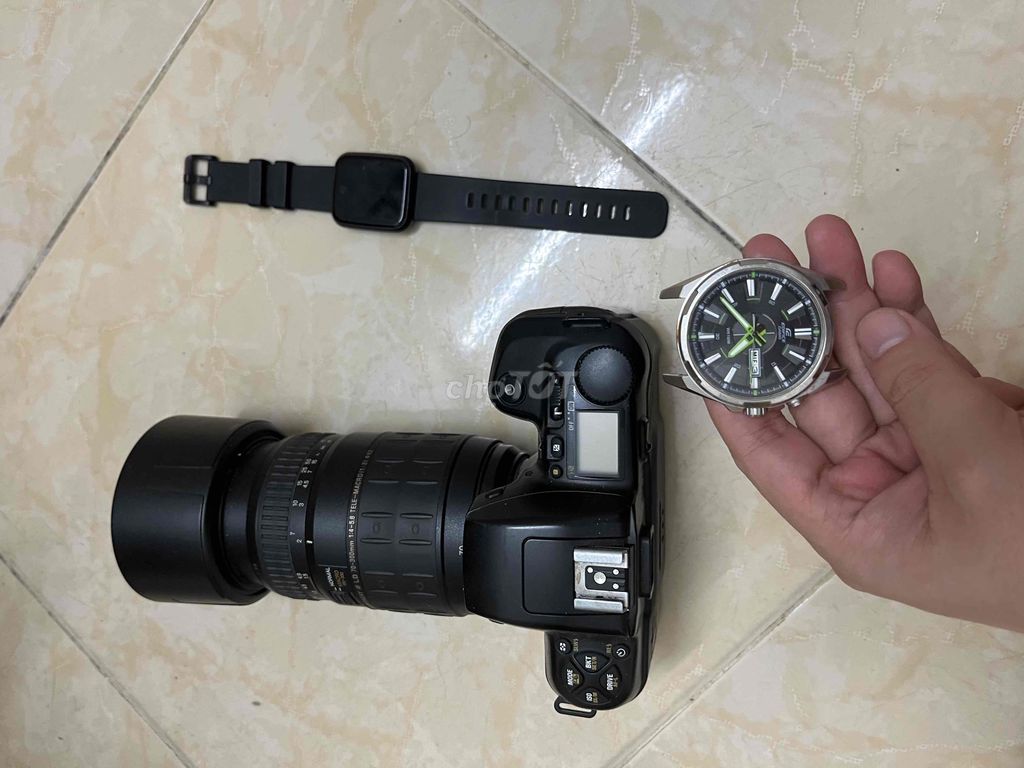 Nikon F601 luôn ống kính kèm casio edifice swatch