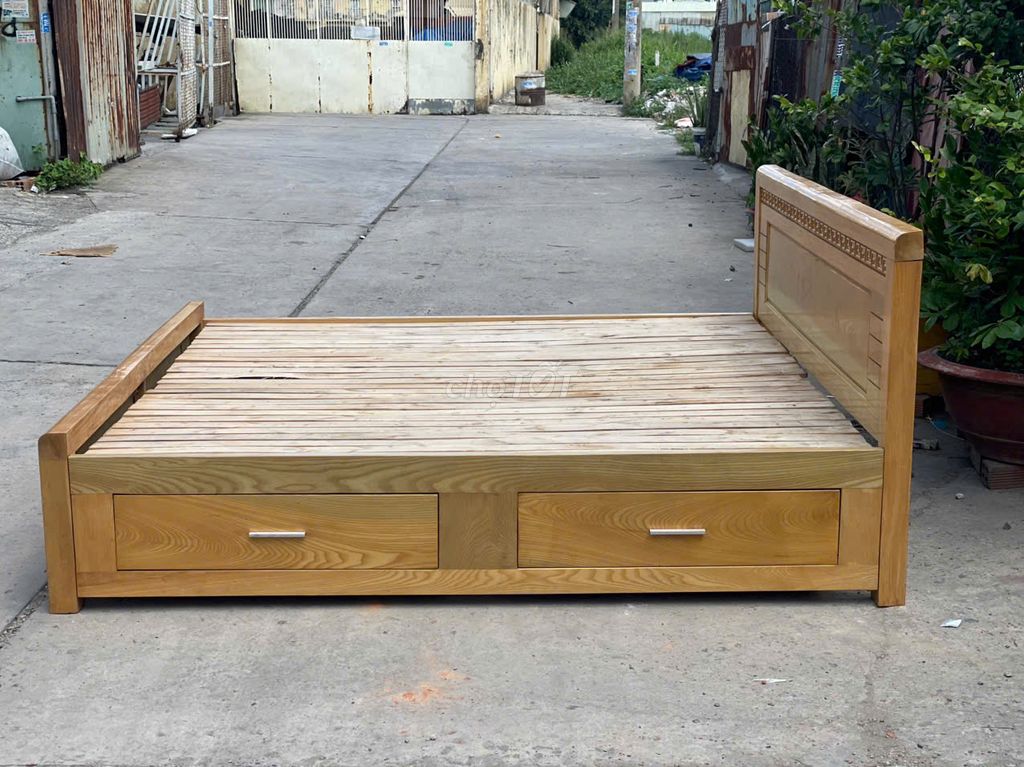 GIƯỜNG GỖ SỒI 1M8X2M. Mua bán Giường, chăn ga gối nệm tại Quận Bình Tân Tp Hồ Chí Minh được đăng bởi HÀNG THANH LÝ NỘI THẤT 268 hình 3