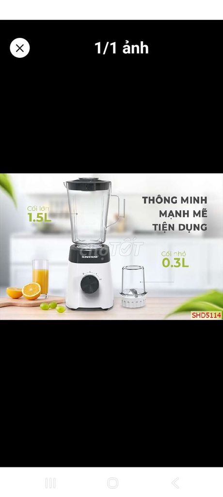 Máy xay sinh tố SUNHOUSE SHD5114. Mua bán Bếp, lò, đồ điện nhà bếp tại Quận Bình Thuỷ Cần Thơ được đăng bởi Yêu cún hình 1
