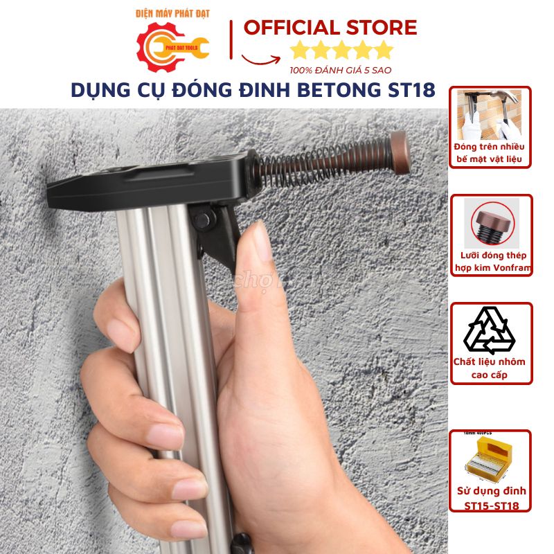 Dụng Cụ Đóng Đinh Betong ST18 Cẩm Tay