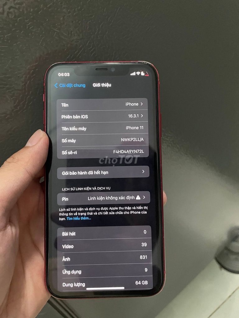 Apple iPhone 11 64GB Đỏ Đã sử dụng. Mua bán Điện thoại tại Quận 5 Tp Hồ Chí Minh được đăng bởi Hội Đồ Điện Tử hình 1