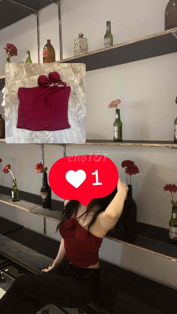Áo croptop nữ đỏ đô trẻ trung. Mua bán Quần áo tại Quận Lê Chân Hải Phòng được đăng bởi Thanh Huyền hình 1