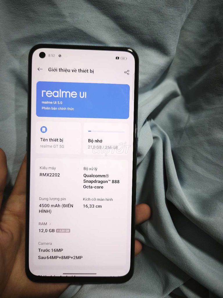 Realme GT 5G 12GB/256GB Vàng Snapdragon 888. Mua bán Điện thoại tại Quận Nam Từ Liêm Hà Nội được đăng bởi Như Tâm hình 1