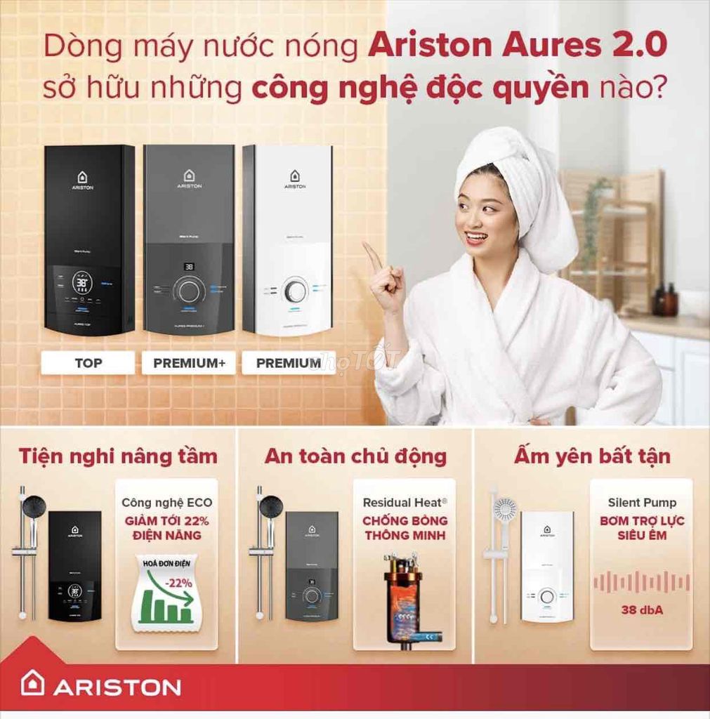Máy nước nóng Trực tiếp - Gián tiếp Ariston. Mua bán Thiết bị vệ sinh, nhà tắm tại Thành phố Buôn Ma Thuột Đắk Lắk được đăng bởi Hùng Hoàng Đình hình 1