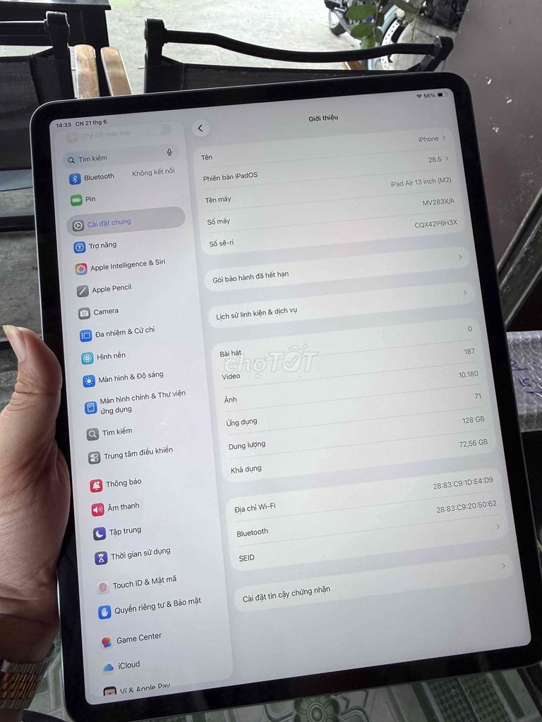 Apple iPad Air 6 13 inch M2 Wifi Bạc. Mua bán Máy tính bảng tại Thành phố Thuận An Bình Dương được đăng bởi Huy mua bán sửa chữa iphone ipad hình 1