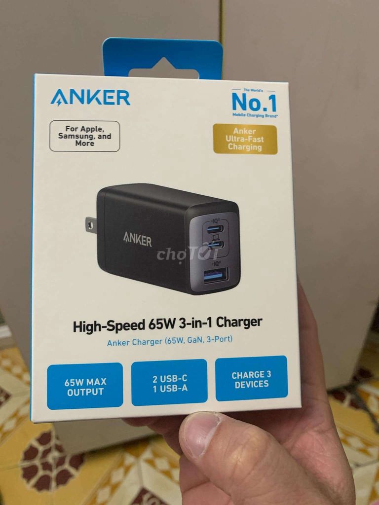 Củ sạc nhanh 65w anker a2677 full box