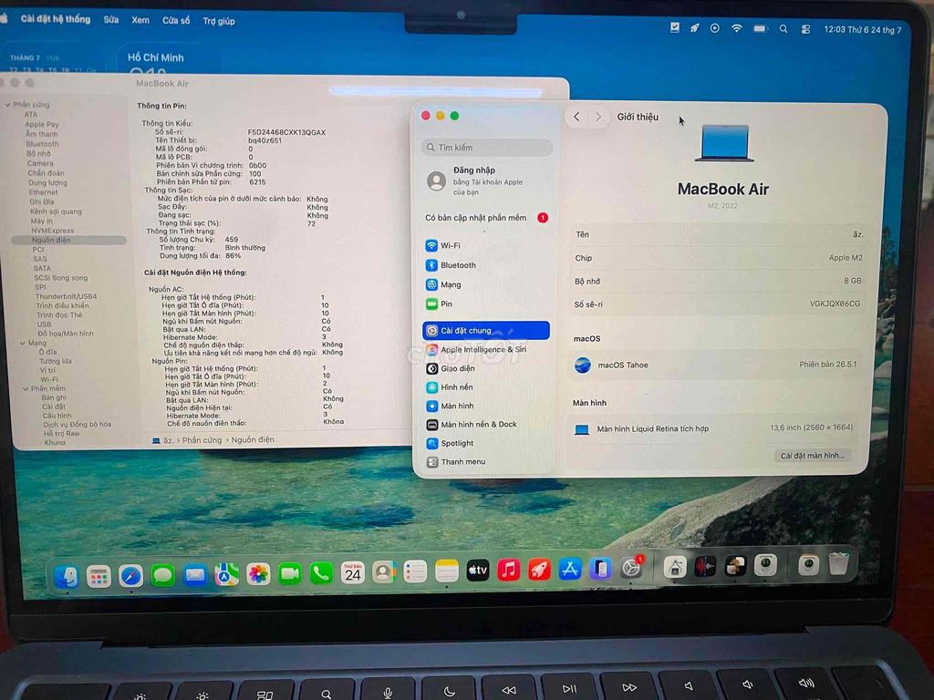 Apple MacBook Air M2 8GB/256GB Xám. Mua bán Laptop tại Quận Cầu Giấy Hà Nội được đăng bởi Minh Khuê hình 1