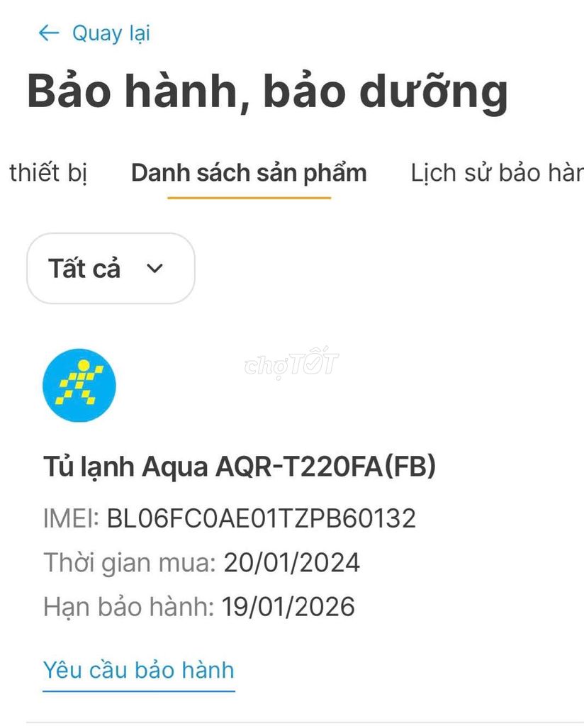 Tủ lạnh AQUA đã qua sử dụng, 189 lít, còn bảo hành