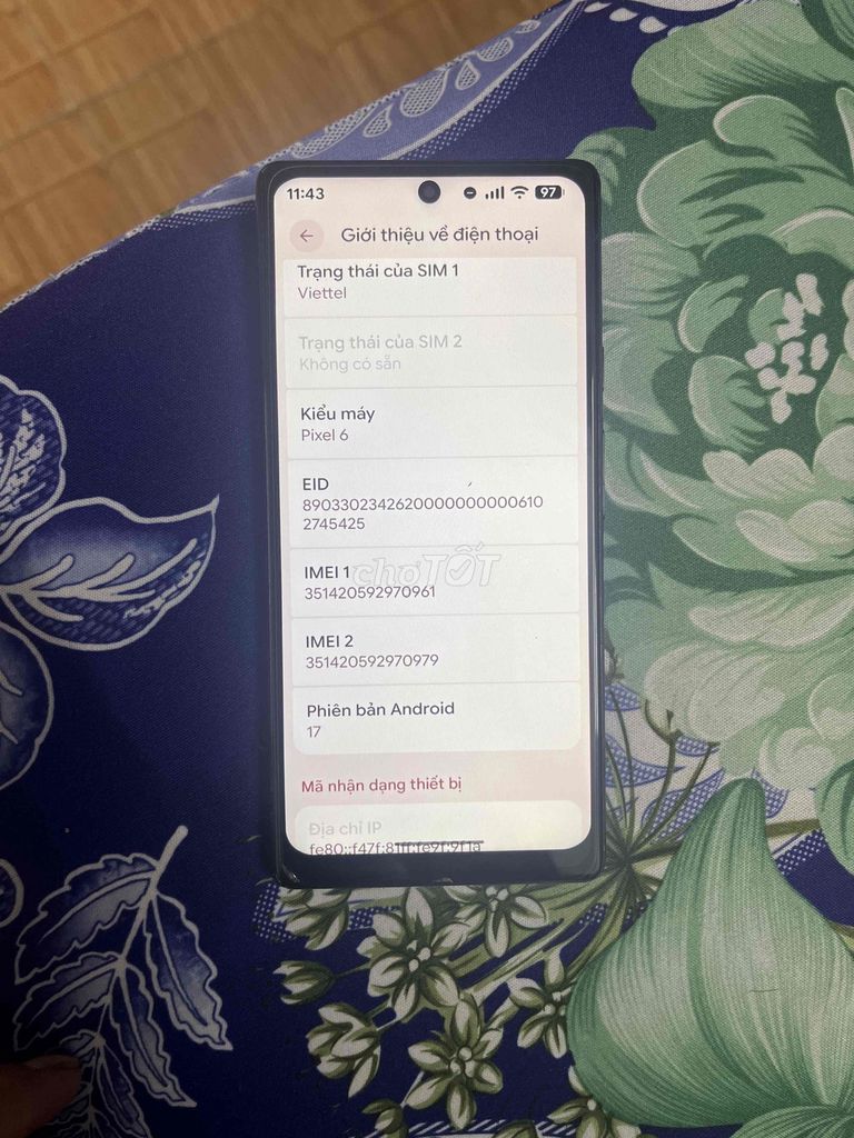 Google Pixel 6 Đen Android 17. Mua bán Điện thoại tại Huyện Nhà Bè Tp Hồ Chí Minh được đăng bởi lạc bước  hình 1