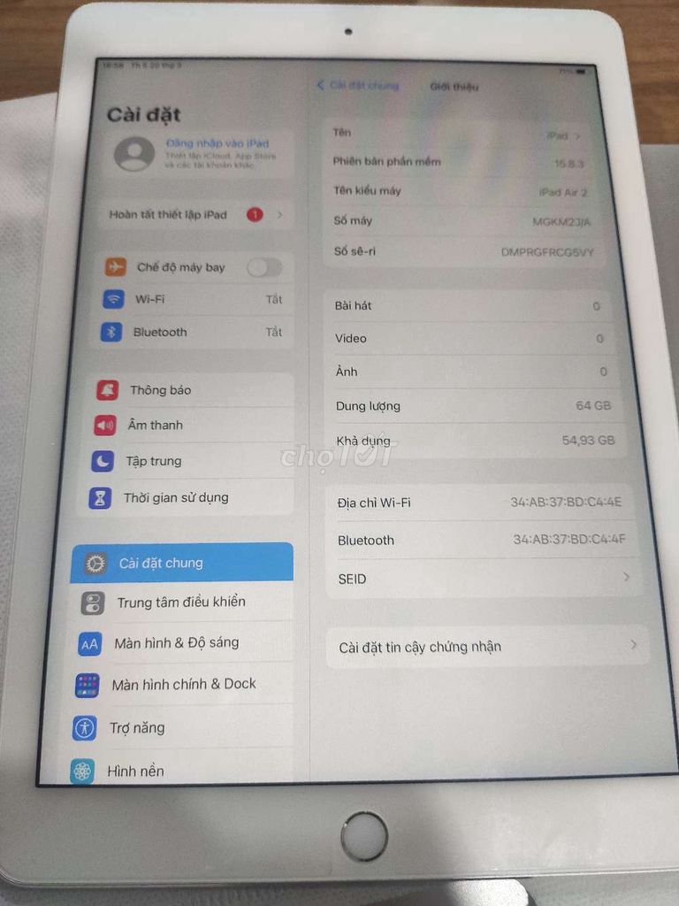 Ipad Air 2 wifi 64g đẹp như mới