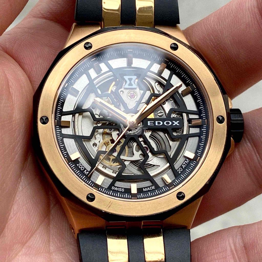 Edox Skeleton 85303-357RN-NRN chống nước 200m 43mm. Mua bán Đồng hồ tại Quận Hoàng Mai Hà Nội được đăng bởi Anh Tuấn hình 1