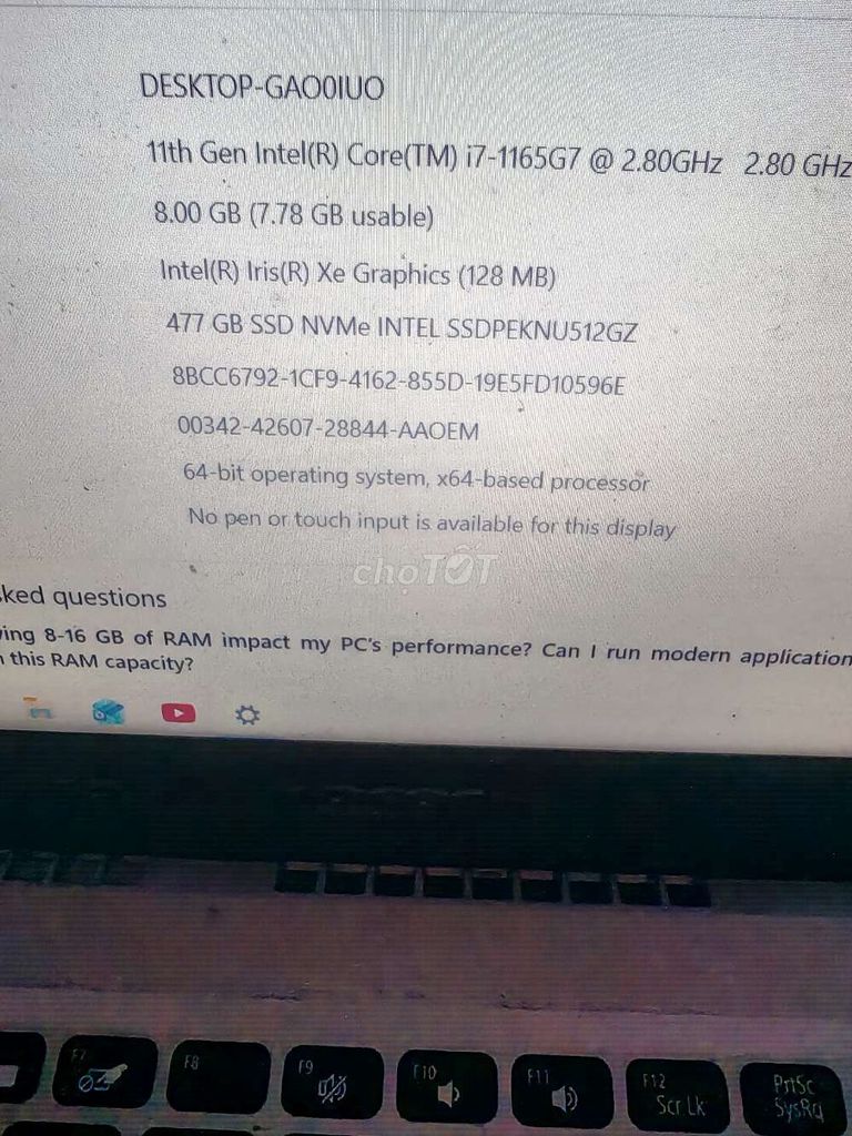 Laptop Acer Aspire A315-58 I7-1165G7 8GB/512GB. Mua bán Laptop tại Quận Bình Tân Tp Hồ Chí Minh được đăng bởi V I N H hình 1