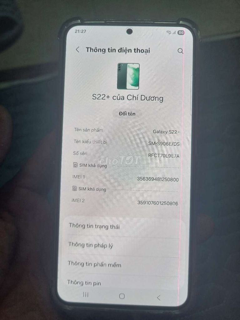 galaxy S22Plus-128G/8G. Mua bán Điện thoại tại Quận Ba Đình Hà Nội được đăng bởi trần tuấn hình 1