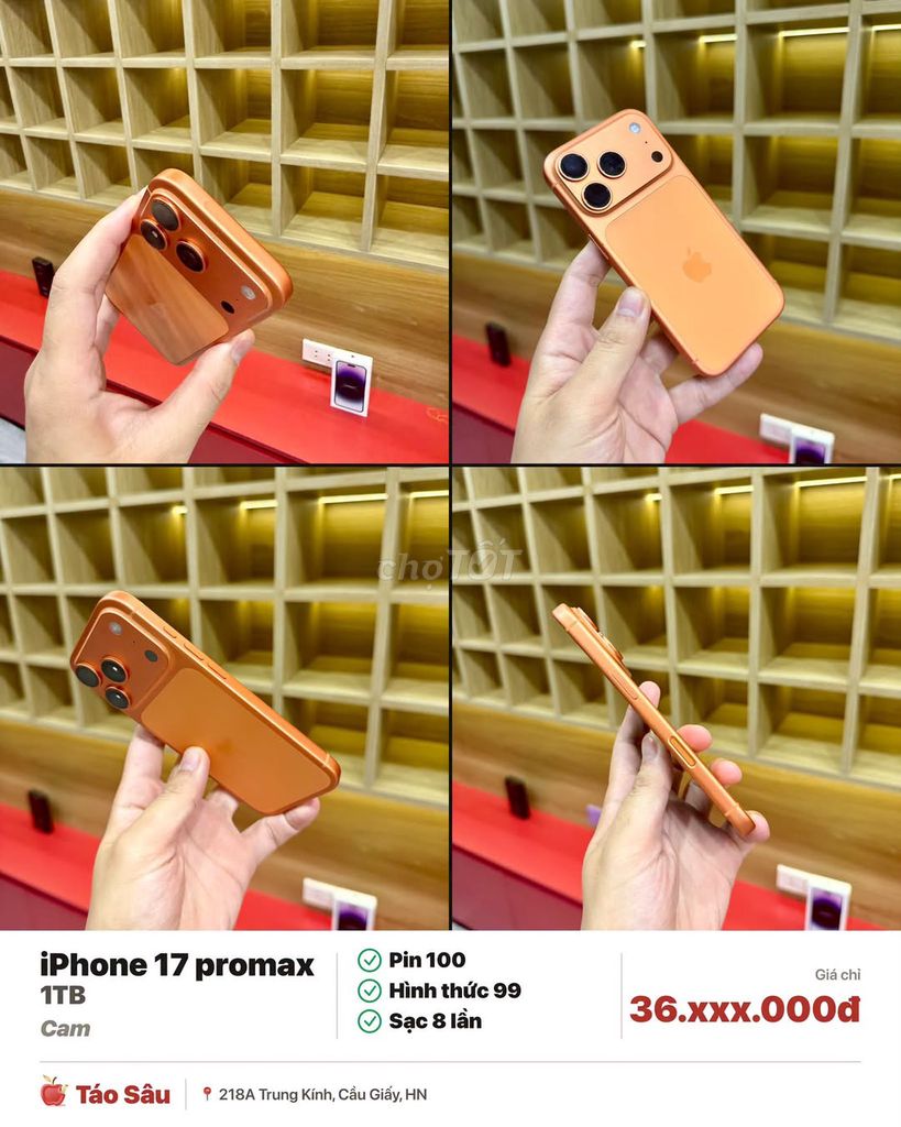 Apple iPhone 17 Pro Max 1TB Cam 100% pin. Mua bán Điện thoại tại Quận Cầu Giấy Hà Nội được đăng bởi Hội Đồ Điện Tử hình 1