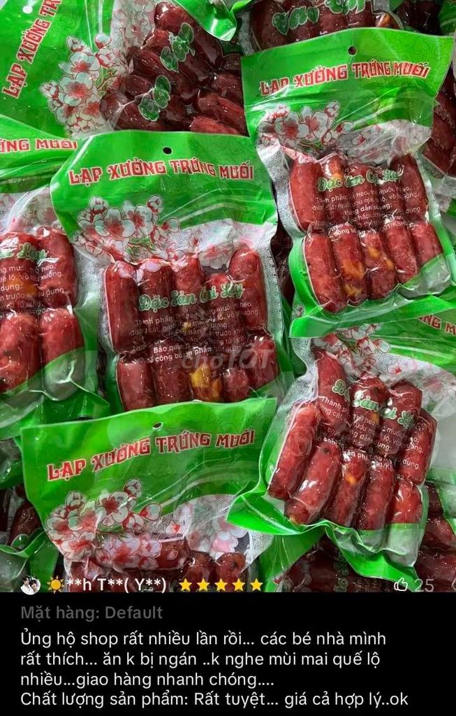 1kg Lạp xưởng Thịt 85% là Thịt nạt