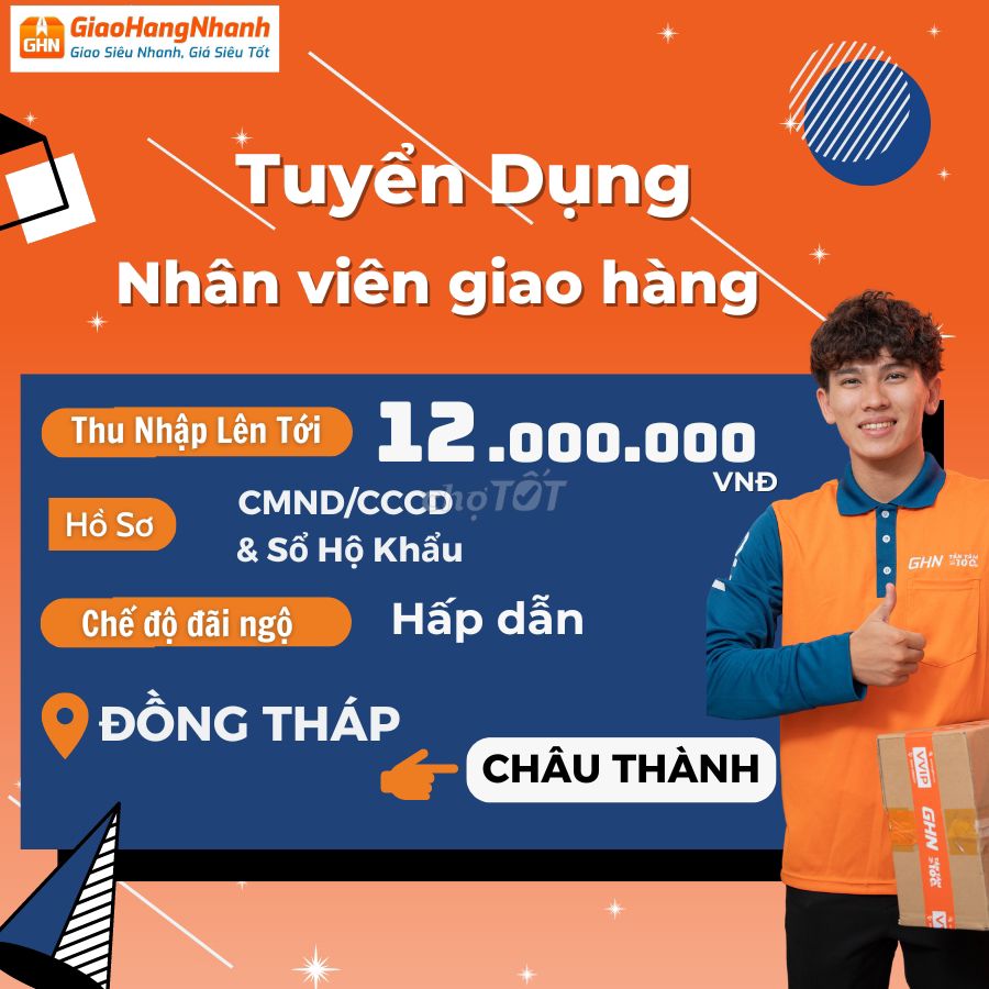 [CHÂU THÀNH-ĐỒNG THÁP] TUYỂN DỤNG SHIPPER