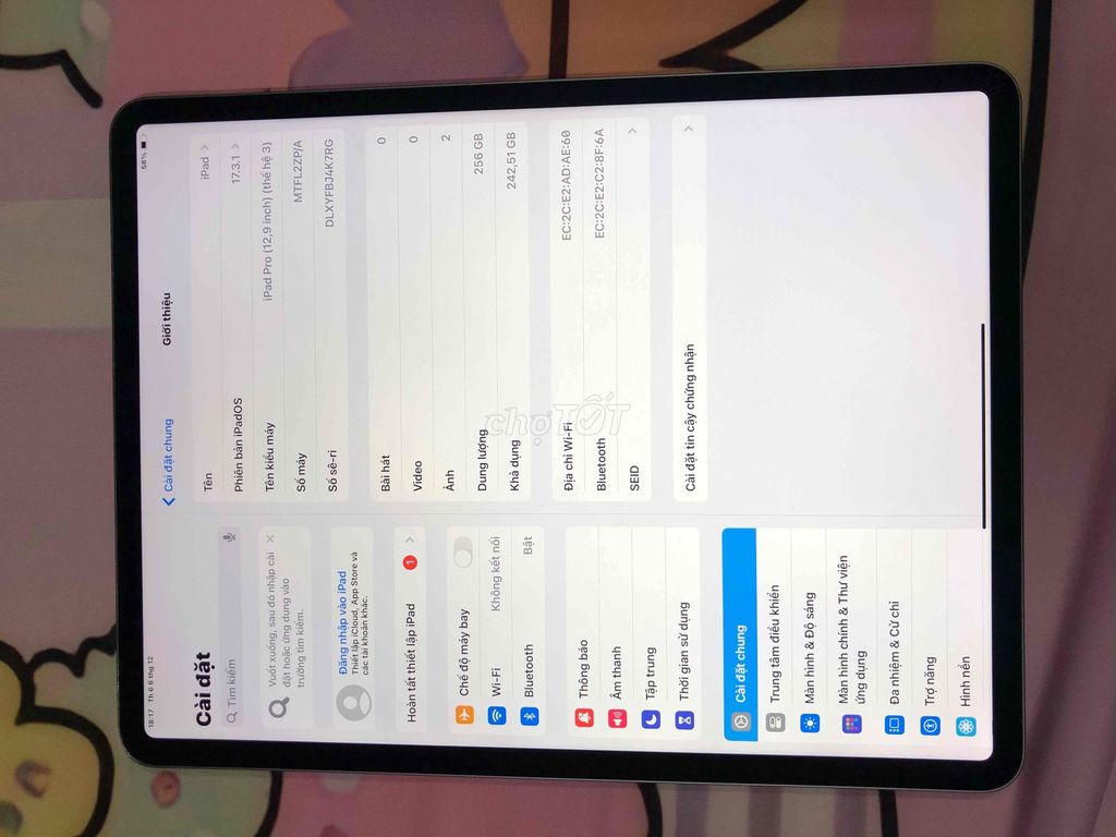 ipad pro 12.9 gen 3 2018 256Gb máy đẹp , màn đẹp