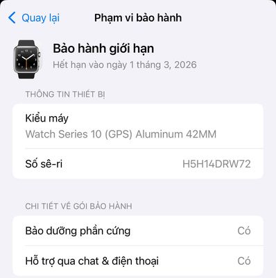 Apple Watch Series 10/42MM GPS Nhôm Màu Rose Gold. Mua bán Thiết bị đeo thông minh tại Quận Bình Thạnh Tp Hồ Chí Minh được đăng bởi Đức Phong
