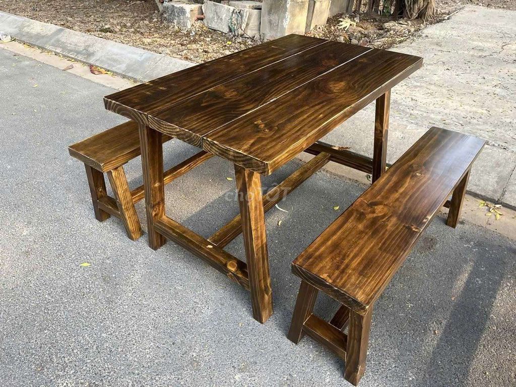 Sỉ bàn ghế quán ăn nhậu gỗ thông dày 45mm. Mua bán Bàn ghế tại Quận Tân Phú Tp Hồ Chí Minh được đăng bởi Duy Thuy hình 1