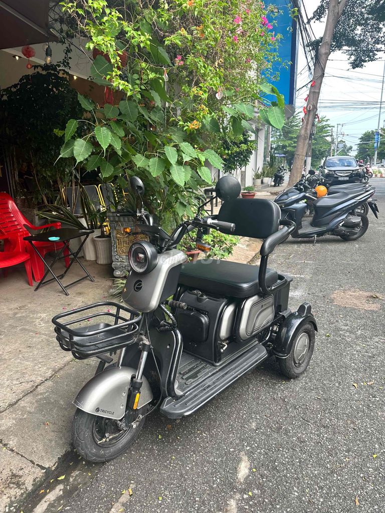 xe ba bánh điện dành cho người già.
