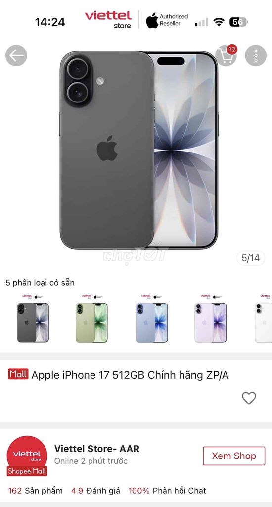 Apple iPhone 17 512GB Đen Đã qua sử dụng. Mua bán Điện thoại tại Huyện Hòa Vang Đà Nẵng được đăng bởi Nga Phan hình 1