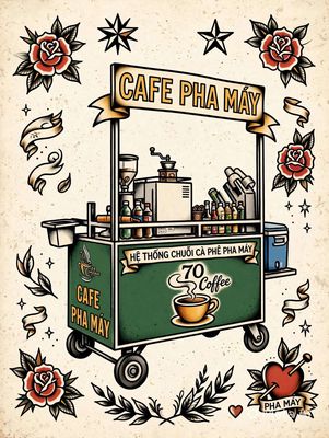 70 coffee logo
