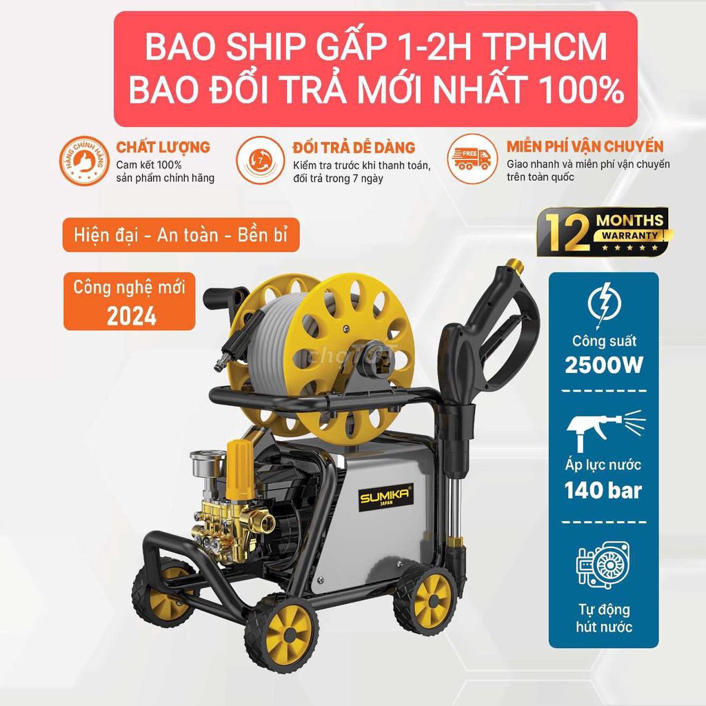 Máy rửa xe áp lực cao SUMIKa 2500W có cuộn thu dây. Mua bán Đồ chuyên dụng, Giống nuôi trồng tại Quận Tân Phú Tp Hồ Chí Minh được đăng bởi Vũ Phong Hút Bụi hình 1