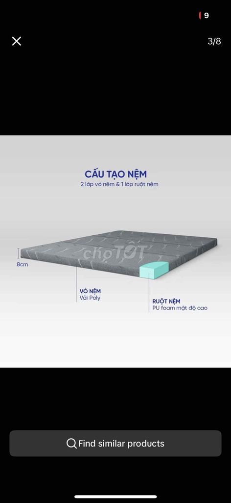 Pass nệm 1m4 x 2m - Vua Nệm (Chưa Qua Sử Dụng)