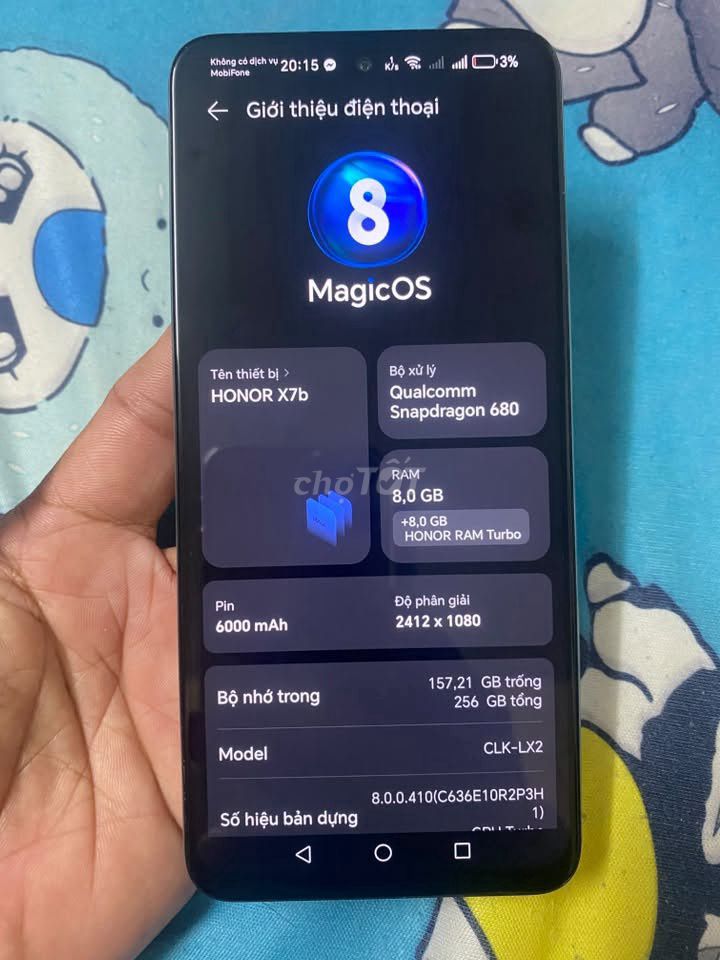 Honor X7b 256GB Xanh. Mua bán Điện thoại tại Quận 12 Tp Hồ Chí Minh được đăng bởi Hội Đồ Điện Tử hình 1