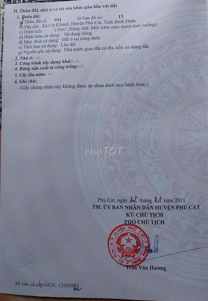 Cần bán gấp lô đất tại xã cát khánh, huyện phù cát, tỉnh bình định Cần bán gấp lô đất tại xã cát khánh, huyện phù cát, tỉnh bình định