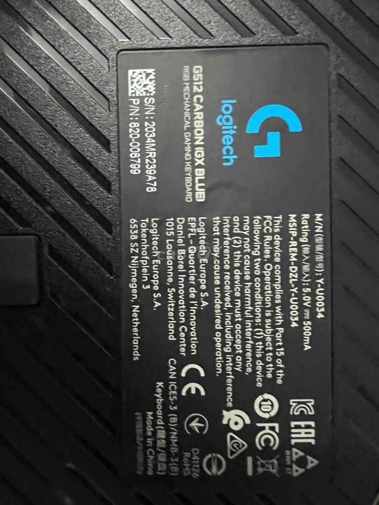 Bàn phím cơ Logitech G512 Carbon Đen. Mua bán Phụ kiện (Màn hình, Chuột...) tại Thành phố Thủ Đức Tp Hồ Chí Minh được đăng bởi lê đình nam hình 1