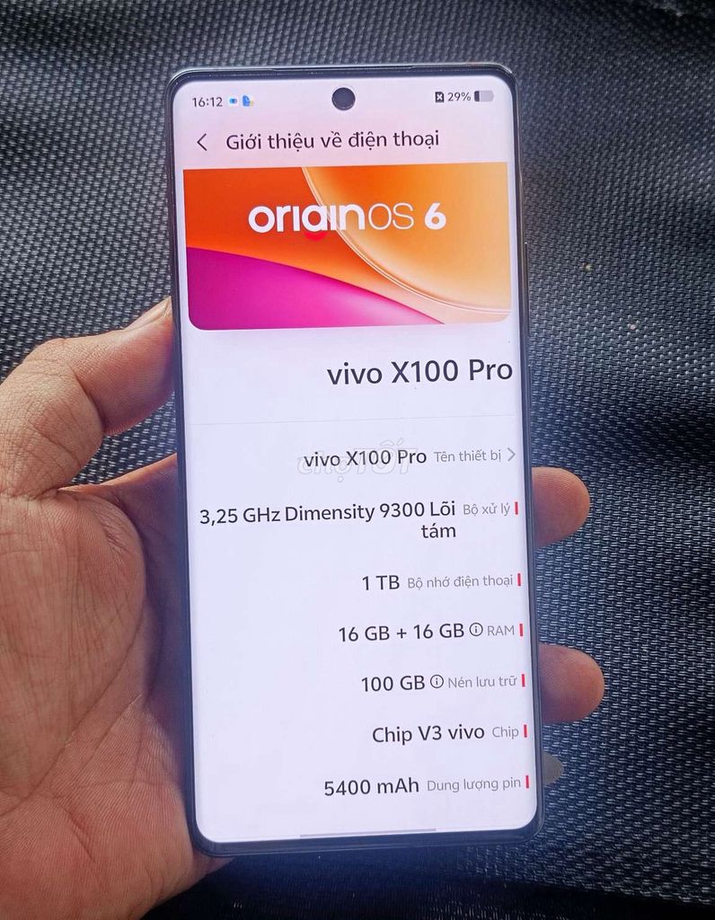 Bán hoặc giao lưu Vivo X100 Pro 16GB/1T đẹp 98%. Mua bán Điện thoại tại Thành phố Biên Hòa Đồng Nai được đăng bởi T N hình 1