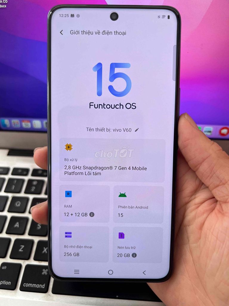 Vivo V60 256GB còn bh hãng đến t9/2026. Mua bán Điện thoại tại Thị xã Bến Cát Bình Dương được đăng bởi Cầm Đồ 39 hình 1