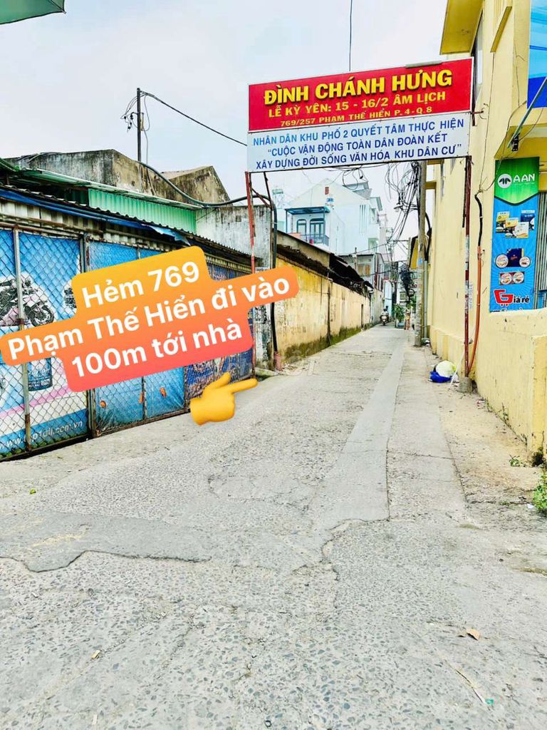 nhà bán hẽm 769 pham thế hiển phuong 4