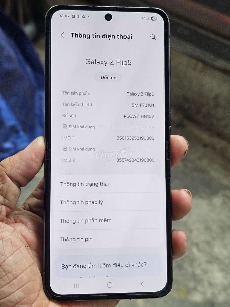 Galaxy Z Flip5 256GB zin toàn bộ giá rẻ . Mua bán Điện thoại tại Quận 8 Tp Hồ Chí Minh được đăng bởi Thiên Hòa mobile  hình 1