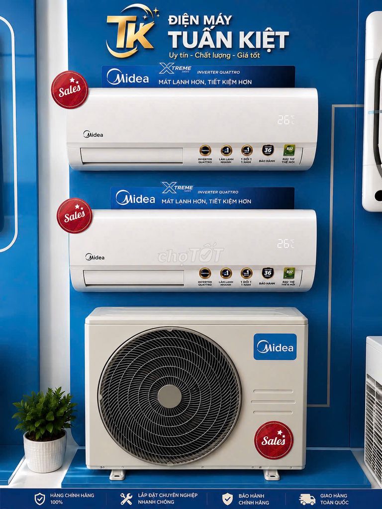 Máy lạnh Midea Inverter Quattro 1HP. Mua bán Máy lạnh, điều hoà tại Huyện Bình Chánh Tp Hồ Chí Minh được đăng bởi Điện Máy Tuấn Kiệt hình 1