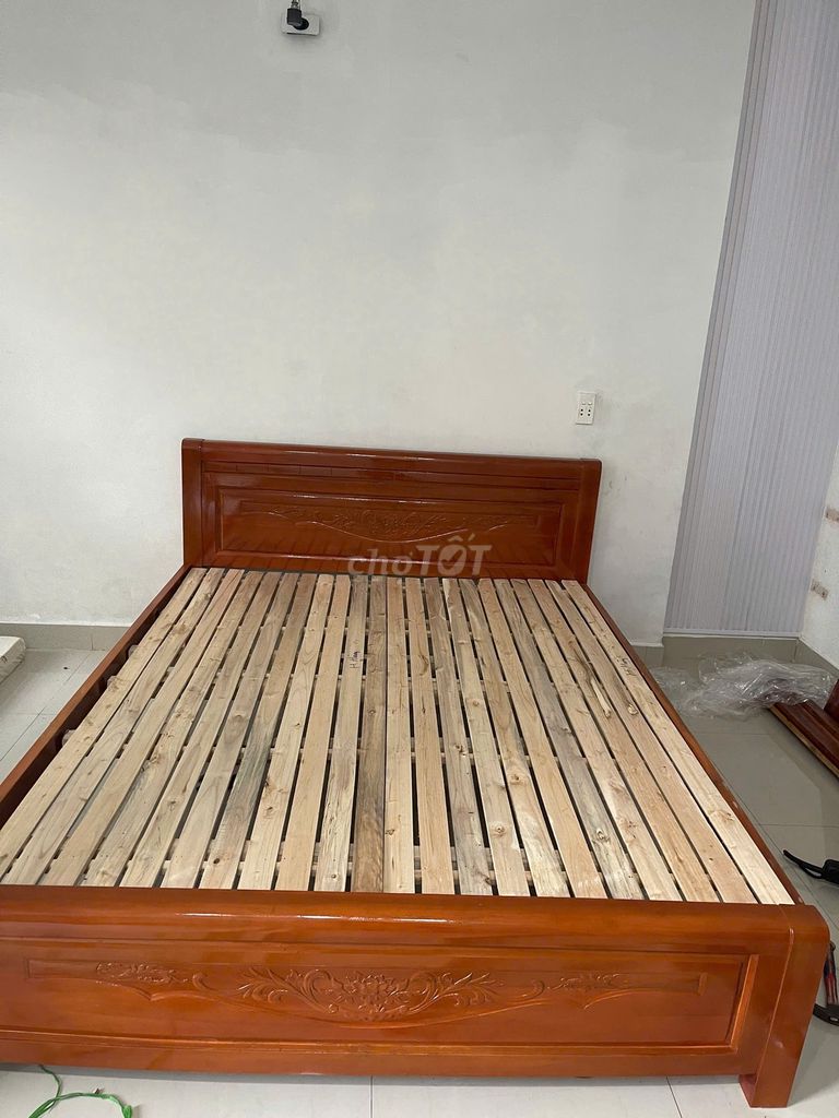 Giường ngủ Gỗ Nâu xoan đào l2 1m6 x 2m. Mua bán Giường, chăn ga gối nệm tại Quận Liên Chiểu Đà Nẵng được đăng bởi Salon gỗ Hoa Hùng hình 1