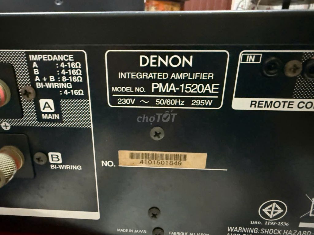 Ampli Denon PMA 1520AE  Hàng nguyên bản zin. Mua bán Tivi, Âm thanh tại Quận Tân Bình Tp Hồ Chí Minh được đăng bởi hồ hoàng triều hình 4